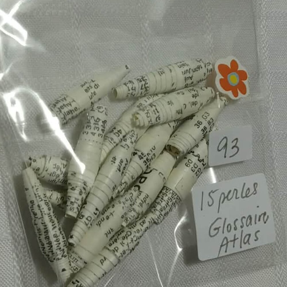 One-of-a-kind handmade/hand rolled paper beads/jewelry making/craft supplies/DIY